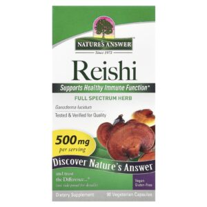 Natures Answer Reishi 500 mg 90 Cápsulas Vegetarianas