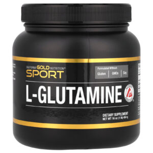 California Gold Nutrition Sport L-Glutamina em Pó AjiPure® Sem Glúten 454 g (1 lb)