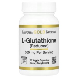 California Gold Nutrition, L-Glutationa (Reduzida), 500 mg, 30 Cápsulas Vegetais