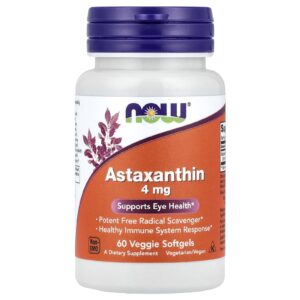NOW Foods Astaxantina 4 mg 60 Cápsulas Softgel Vegetais