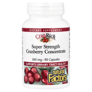 Natural Factors CranRich® Cranberry Concentrado Superpotência 500 mg 90 Capsules