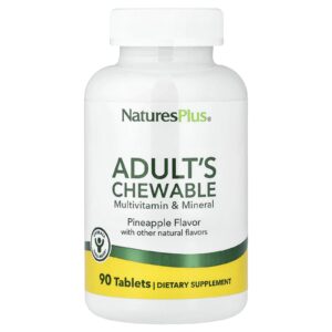 NaturesPlus Multivitamínico e Minerais Mastigáveis para Adultos Abacaxi 90 Comprimidos