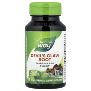 Natures Way Raiz de Unha-do-diabo 100 Cápsulas Veganas (480 mg por Cápsula)
