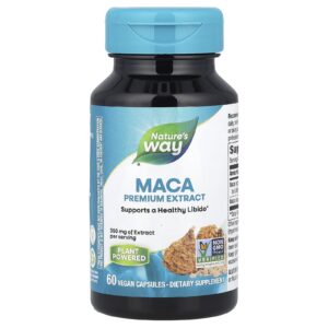 Natures Way Maca-Peruana Extrato Premium 350 mg 60 Cápsulas Veganas