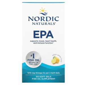 Nordic Naturals EPA Limão 1.210 mg 60 Cápsulas Softgel (605 mg por Cápsula Softgel)