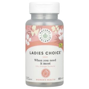 Natural Balance Ladies Choice Fórmula de Fitoestrogênio para Suporte à Menopausa 60 Comprimidos Vegetarianos