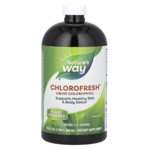 Natures Way Chlorofresh Clorofila Líquida Sem Sabor 132 mg 480 ml (16 fl oz)