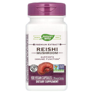 Natures Way Cogumelo Reishi 100 Cápsulas Veganas (188 mg por Cápsula)