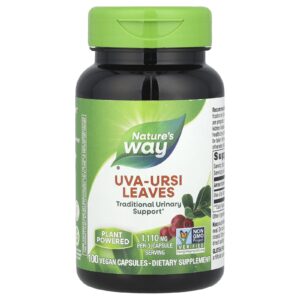 Natures Way Folhas de Uva-Ursi 100 Cápsulas Veganas (370 mg por Cápsula)