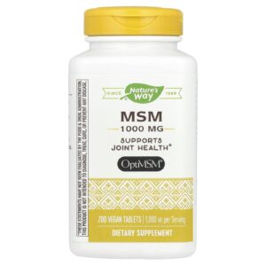 Natures Way MSM 1.000 mg 200 Comprimidos Veganos