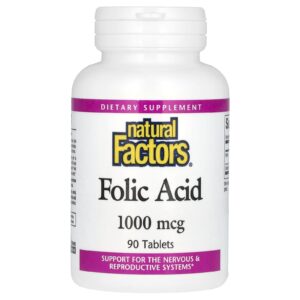 Natural Factors Ácido Fólico 1.000 mcg 90 Comprimidos