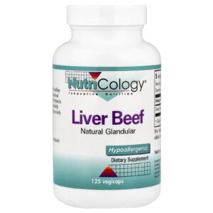 Nutricology Carne de Fígado Glandular Natural 125 Cápsulas Vegetais