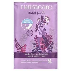 Natracare Maxi Pads Cobertura de Algodão Orgânico Super 12 Super Pads