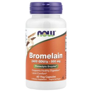 NOW Foods Bromelina 500 mg 60 Cápsulas Vegetais