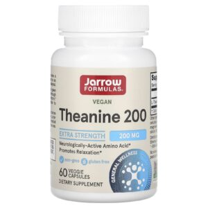 Jarrow Formulas, Teanina 200, 200 mg, 60 Cápsulas Vegetais