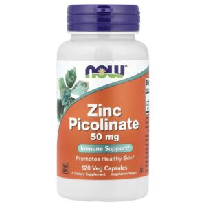 NOW Foods Picolinato de Zinco 50 mg 120 Cápsulas Vegetais