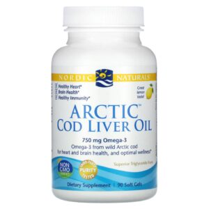 Nordic Naturals Arctic Cod Liver Oil Limão 90 Cápsulas Softgel