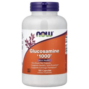 NOW Foods Glicosamina 1000 180 Cápsulas Vegetais (1.000 mg por Cápsula)