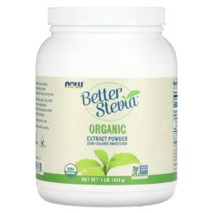 NOW Foods Better Stevia Extrato Orgânico em Pó 454 g (1 lb)