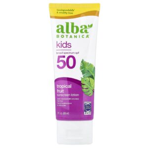 Alba Botanica Kids Protetor Solar Loção FPS 50 Frutas Tropicais 89 ml (3 fl oz)