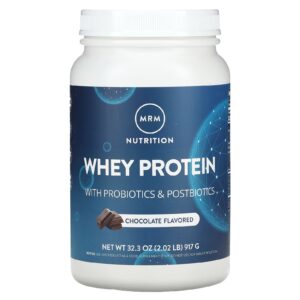 MRM Nutrition Proteína Whey Com Probióticos e Pós-bióticos Sabor Chocolate 917 g (202 lb)