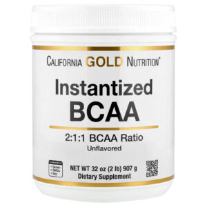 California Gold Nutrition BCAA Instantâneo em Pó com L-Leucina L-Isoleucina e L-Valina Sem Sabor 907 g (2 lb)