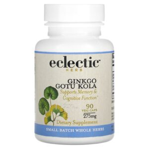 Eclectic Herb Ginkgo e Gotu Kola 275 mg 90 Cápsulas Vegetais