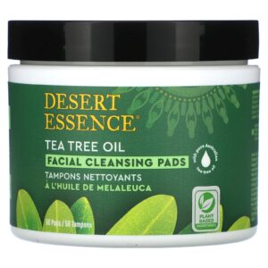 Desert Essence Almofadas de limpeza facial diárias 50 almofadas