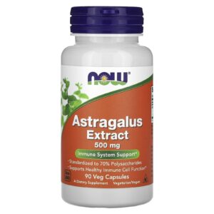 NOW Foods Extrato de Astrágalo 500 mg 90 Cápsulas Vegetais