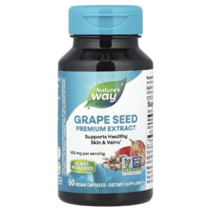 Natures Way Extrato Premium Semente de Uva 60 Cápsulas Veganas