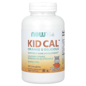 NOW Foods Kid Cal 100 Mastigáveis