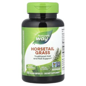 Natures Way Grama de Cavalinha 440 mg 100 Cápsulas Veganas