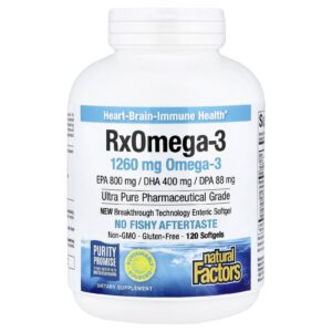 Natural Factors Rx Ômega-3 1.260 mg 120 Cápsulas Softgel (630 mg por Cápsula Softgel)