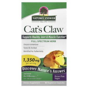 Natures Answer Unha-de-gato 90 Cápsulas Vegetarianas (450 mg por Cápsula)