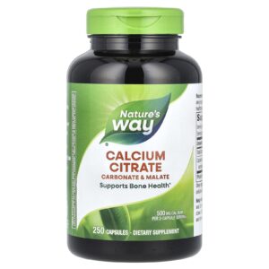 Natures Way Citrato de Cálcio 250 Cápsulas (250 mg por Cápsula)