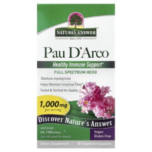 Natures Answer Pau DArco 90 Cápsulas Vegetarianas (500 mg por Cápsula)