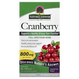 Natures Answer Cranberry 90 Cápsulas Vegetarianas (400 mg por Cápsula)
