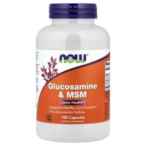 NOW Foods Glucosamina e MSM 180 Cápsulas Vegetais