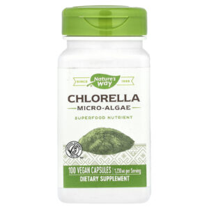 Natures Way Chlorella Microalgas 100 Cápsulas Veganas (410 mg por Cápsula)