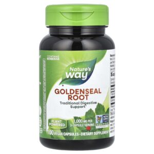 Natures Way Raiz de Hidraste 100 Cápsulas Veganas (333 mg por Cápsula)