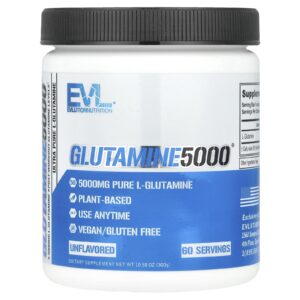 EVLution Nutrition, Glutamina 5000, Sem Sabor, 5.000 mg, 300 g (10,58 oz)