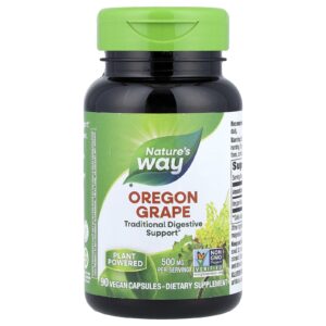 Natures Way Oregon Grape 500 mg 90 Cápsulas Veganas