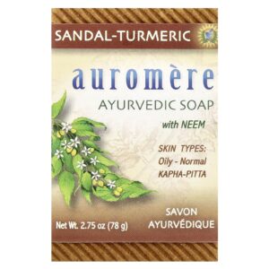 Auromere Sabonete Ayurvédico em Barra com Neem Cúrcuma e Sândalo 78 g (275 oz)