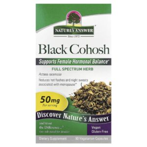 Natures Answer Cohosh Preto Erva de Espectro Completo 50 mg 90 Cápsulas Vegetarianas