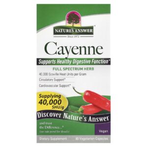 Natures Answer Pimenta Caiena 90 Cápsulas Vegetarianas (450 mg por Cápsula)