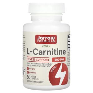 Jarrow Formulas L-Carnitina 500 500 mg 50 Cápsulas Vegetais
