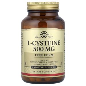 Solgar, L-Cisteína, 500 mg, 90 Cápsulas Vegetais