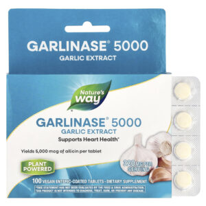 Natures Way Garlinase® 5000 Extrato de Alho 320 mg 100 Comprimidos Veganos com Revestimento Entérico