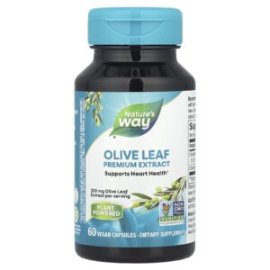 Natures Way Folha de Oliveira Extrato Premium 250 mg 60 Cápsulas Veganas