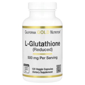 California Gold Nutrition, L-Glutationa (Reduzida), 500 mg, 120 Cápsulas Vegetais